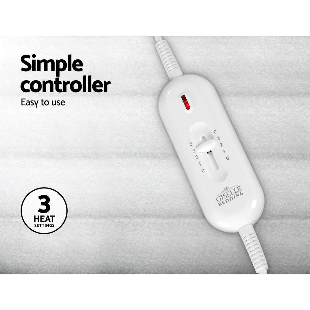 Giselle Electric Blanket Single Heated Fully Fitted Washable Pad Winter Warm - Image 5