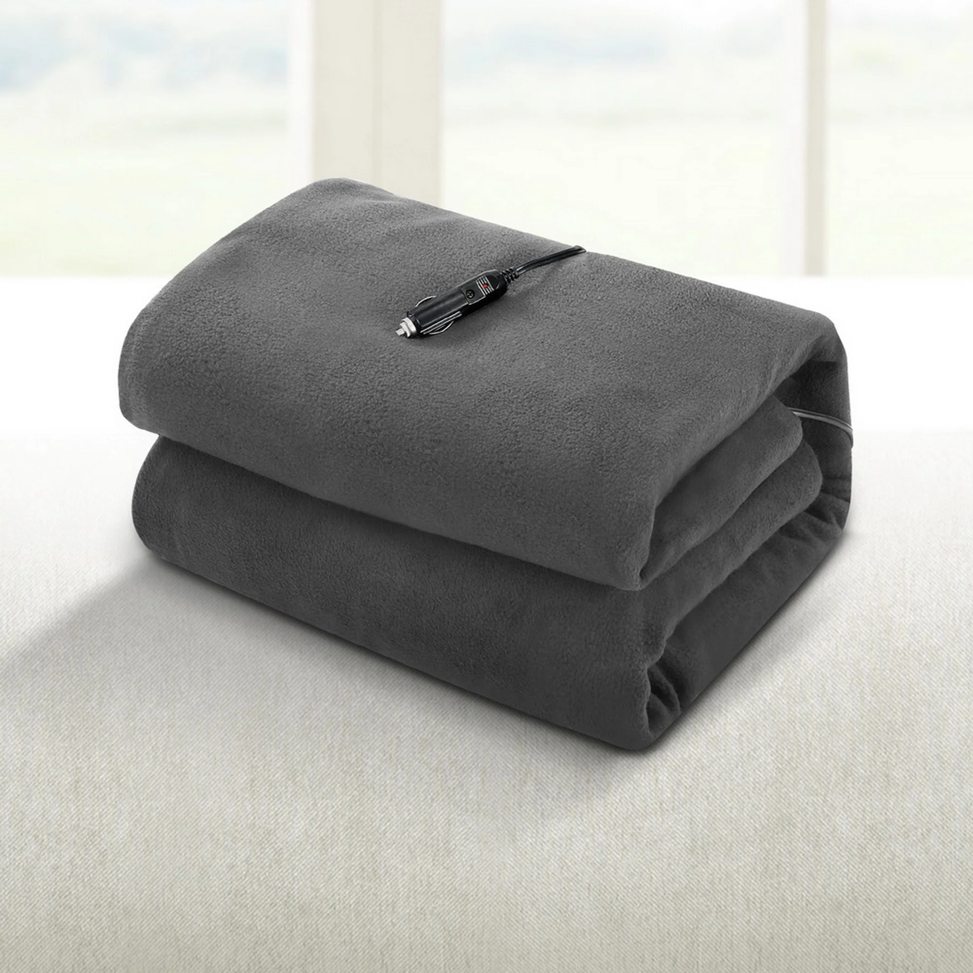 Giselle Electric Heated Blanket Car Throw Rug (Grey) - Image 2