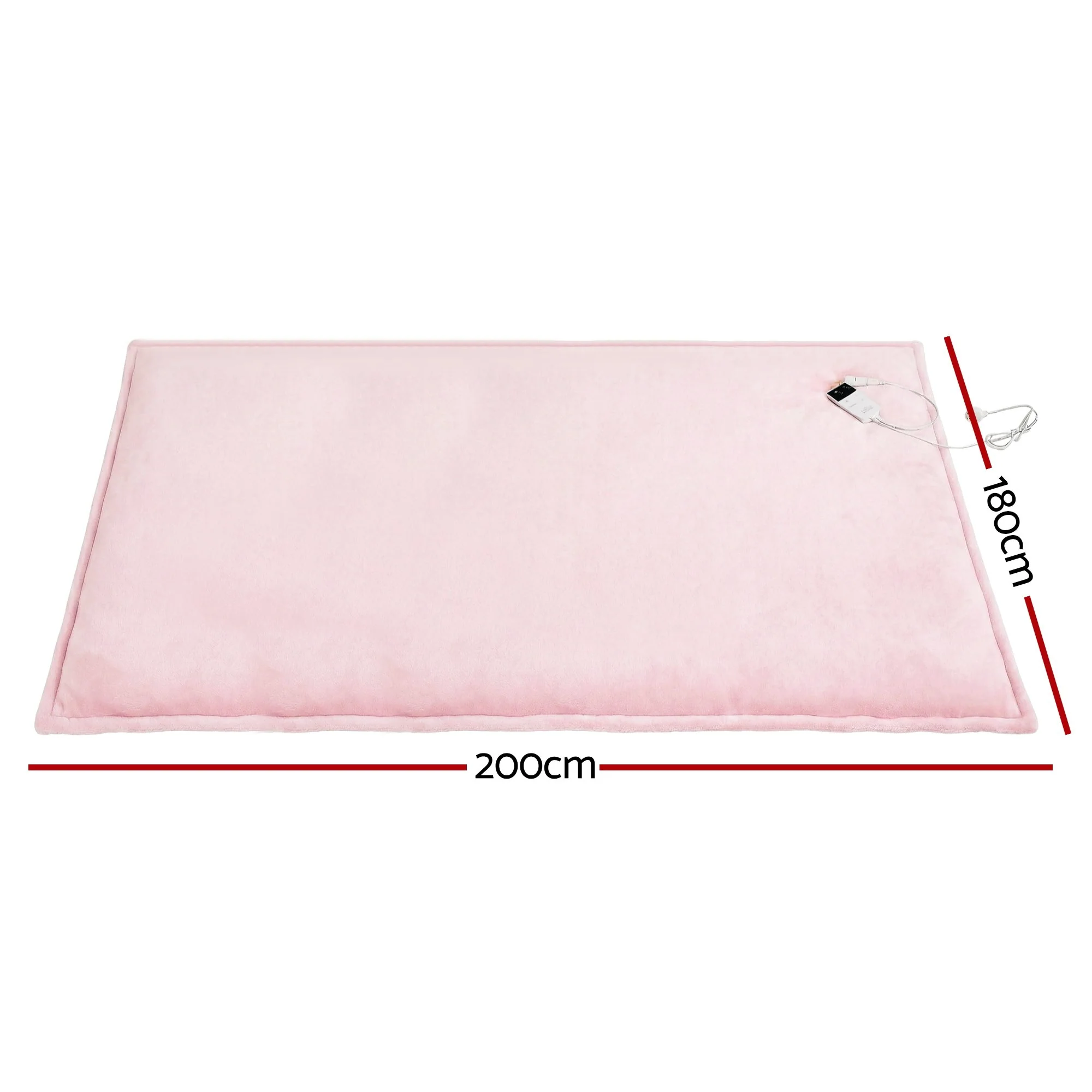Giselle Electric Throw Rug Double Size 200x180cm Fleece Flannel Heated Blanket (Pink) - Image 3