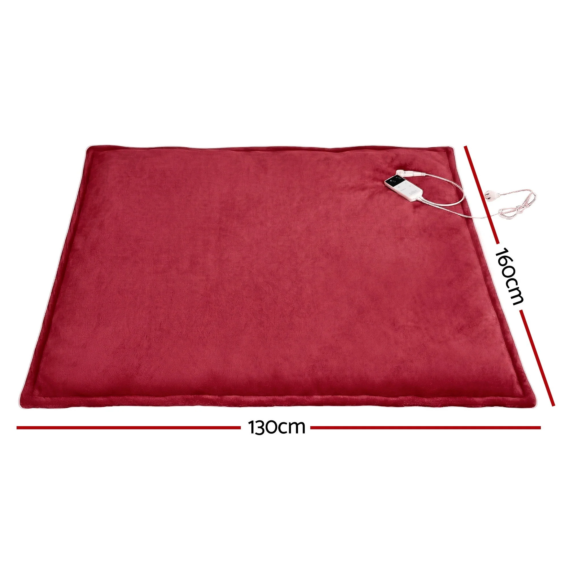 Giselle Electric Throw Rug Dual Side Fleece Flannel Heated Blanket (Burgundy) - Image 3