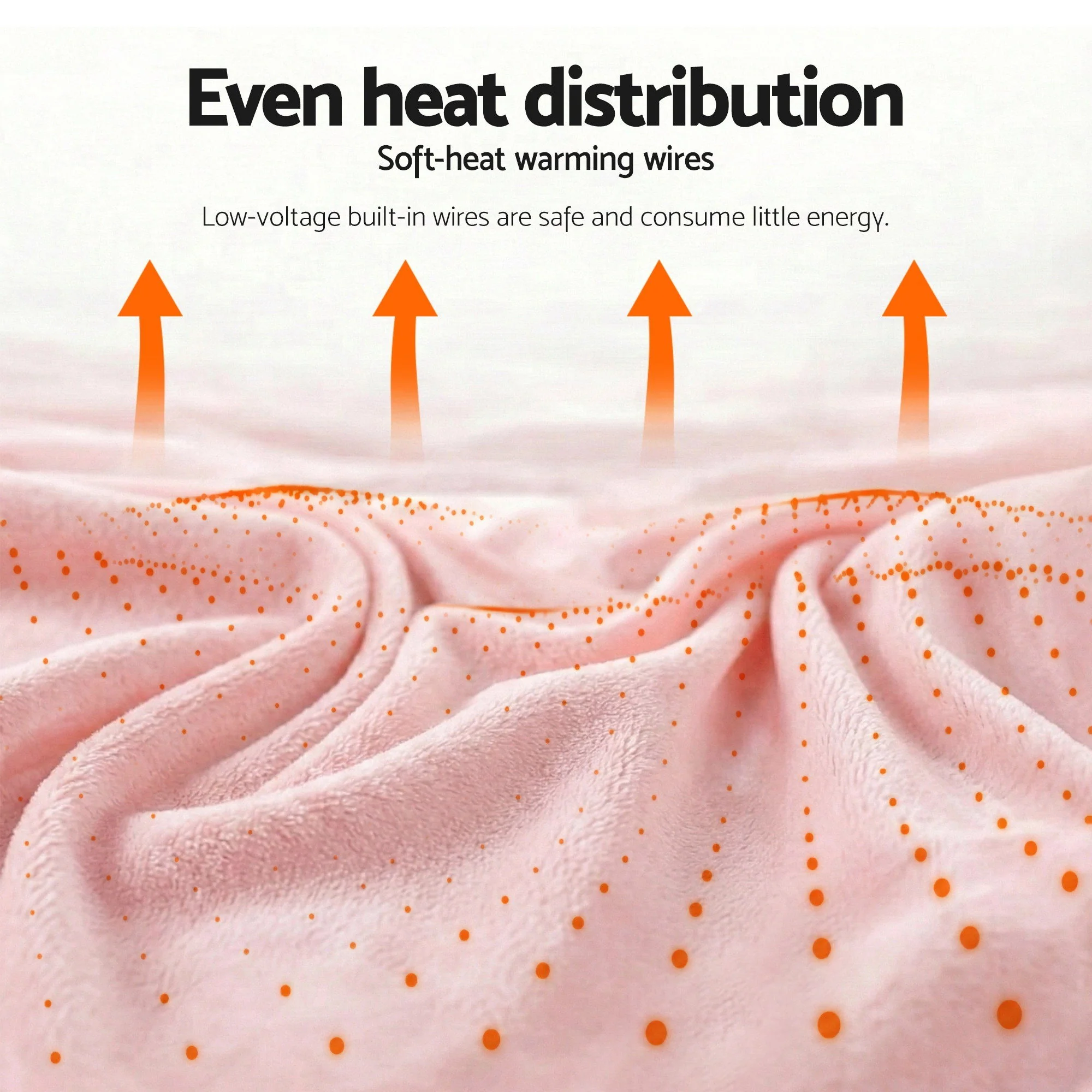 Giselle Electric Throw Rug Dual Side Fleece Flannel Heated Blanket (Pink) - Image 8