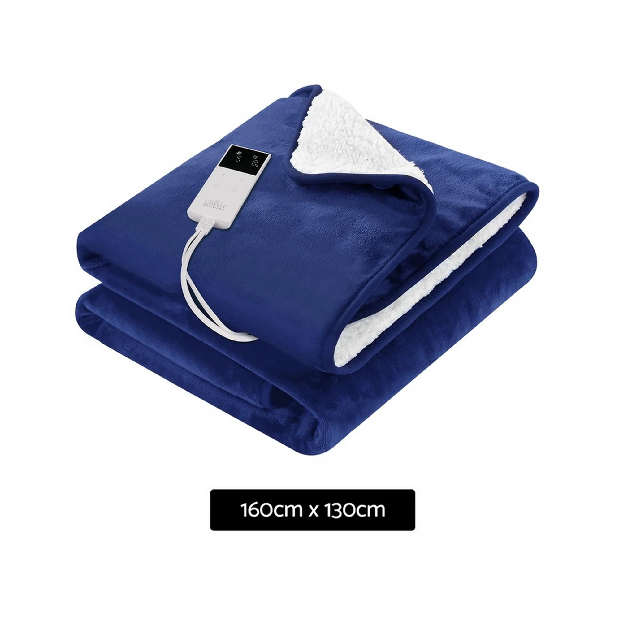 Giselle Electric Throw Rug Heated Blanket Double Sided (Blue) - Image 3