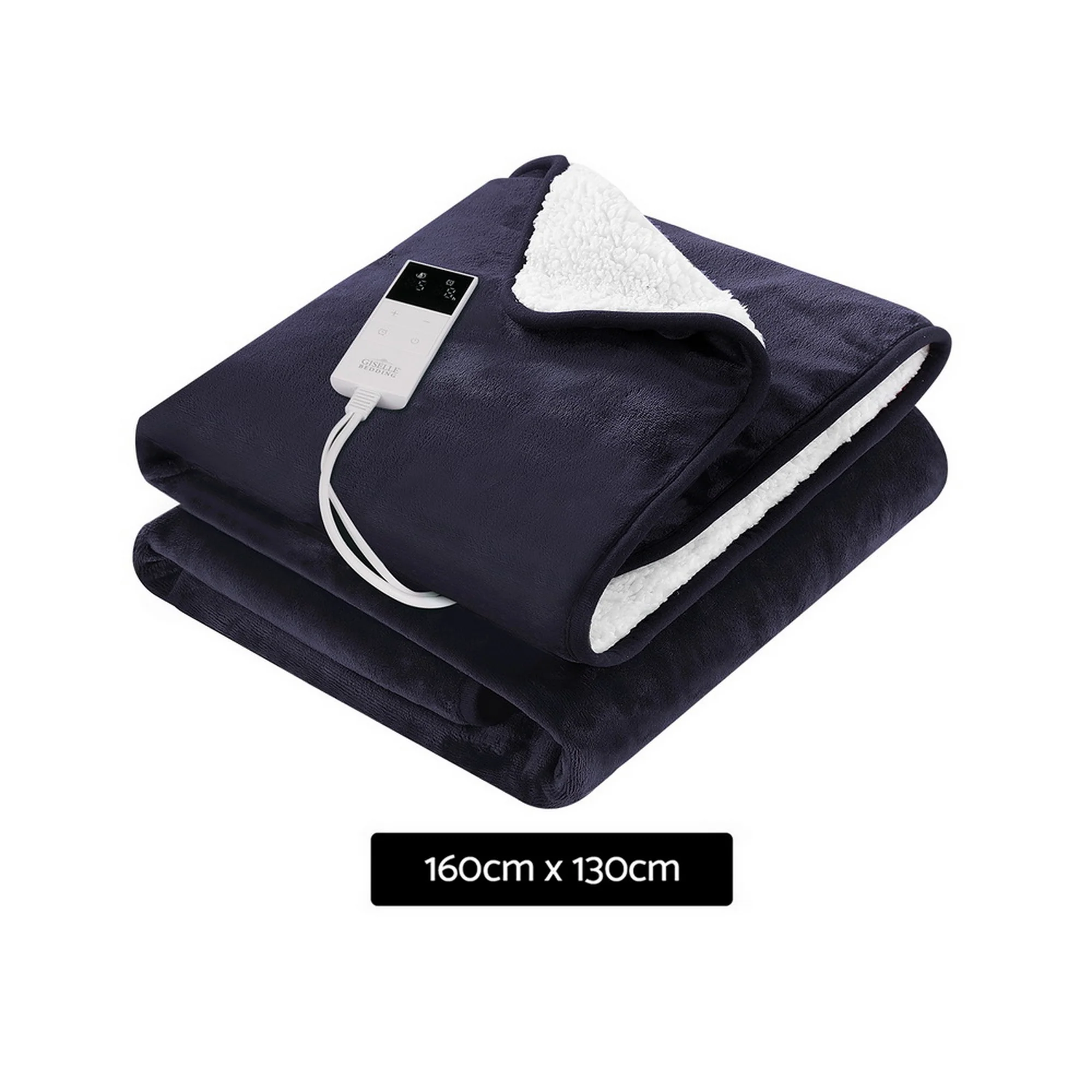 Giselle Electric Throw Rug Heated Blanket Double Sided (Charcoal) - Image 3