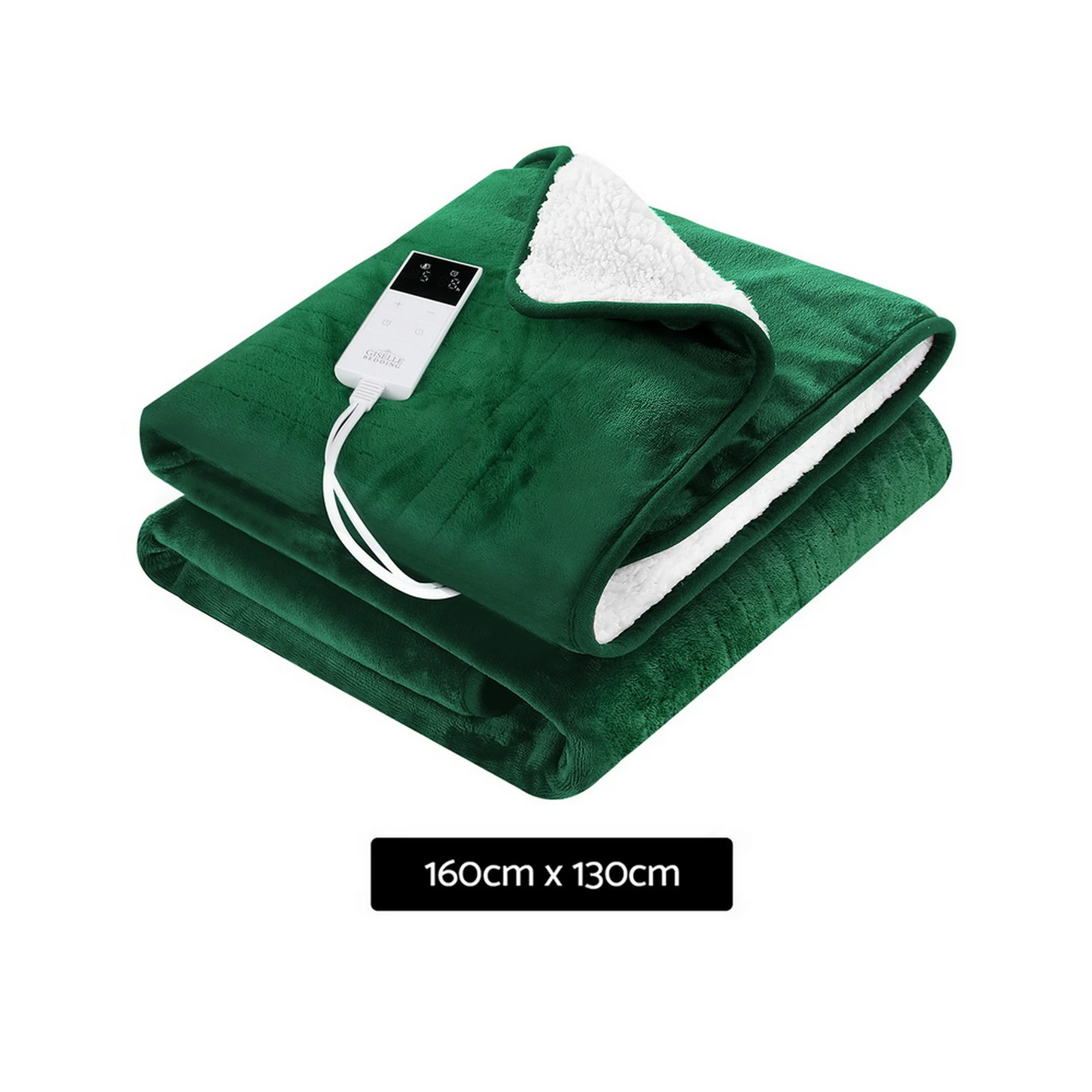 Giselle Electric Throw Rug Heated Blanket Double Sided (Green) - Image 3