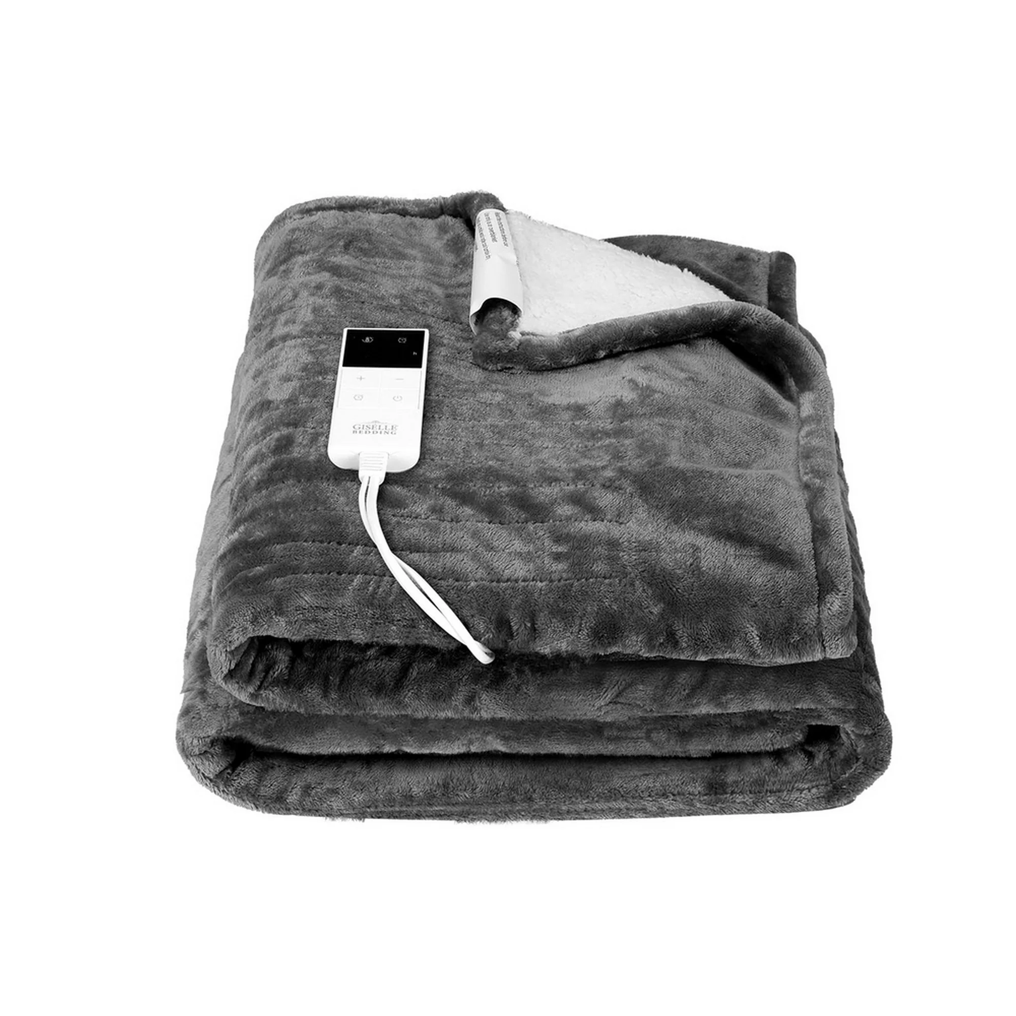 Giselle Electric Throw Rug Heated Blanket Double Sided (Grey) - Image 4