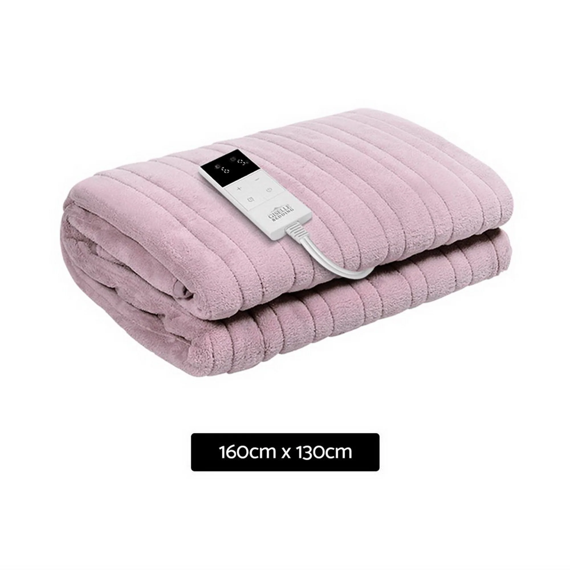 Giselle Electric Throw Rug Heated Blanket Fleece (Pink) - Image 3