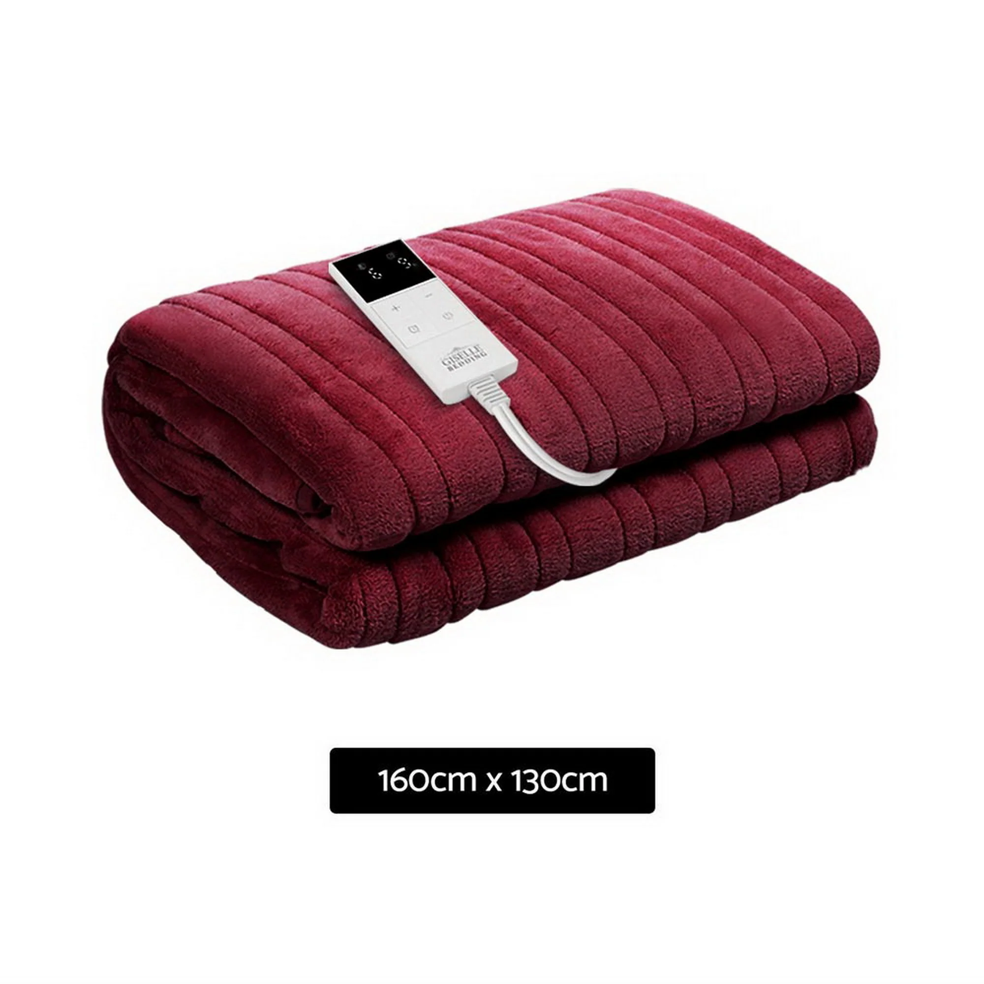 Giselle Electric Throw Rug Heated Blanket Fleece (Red) - Image 3