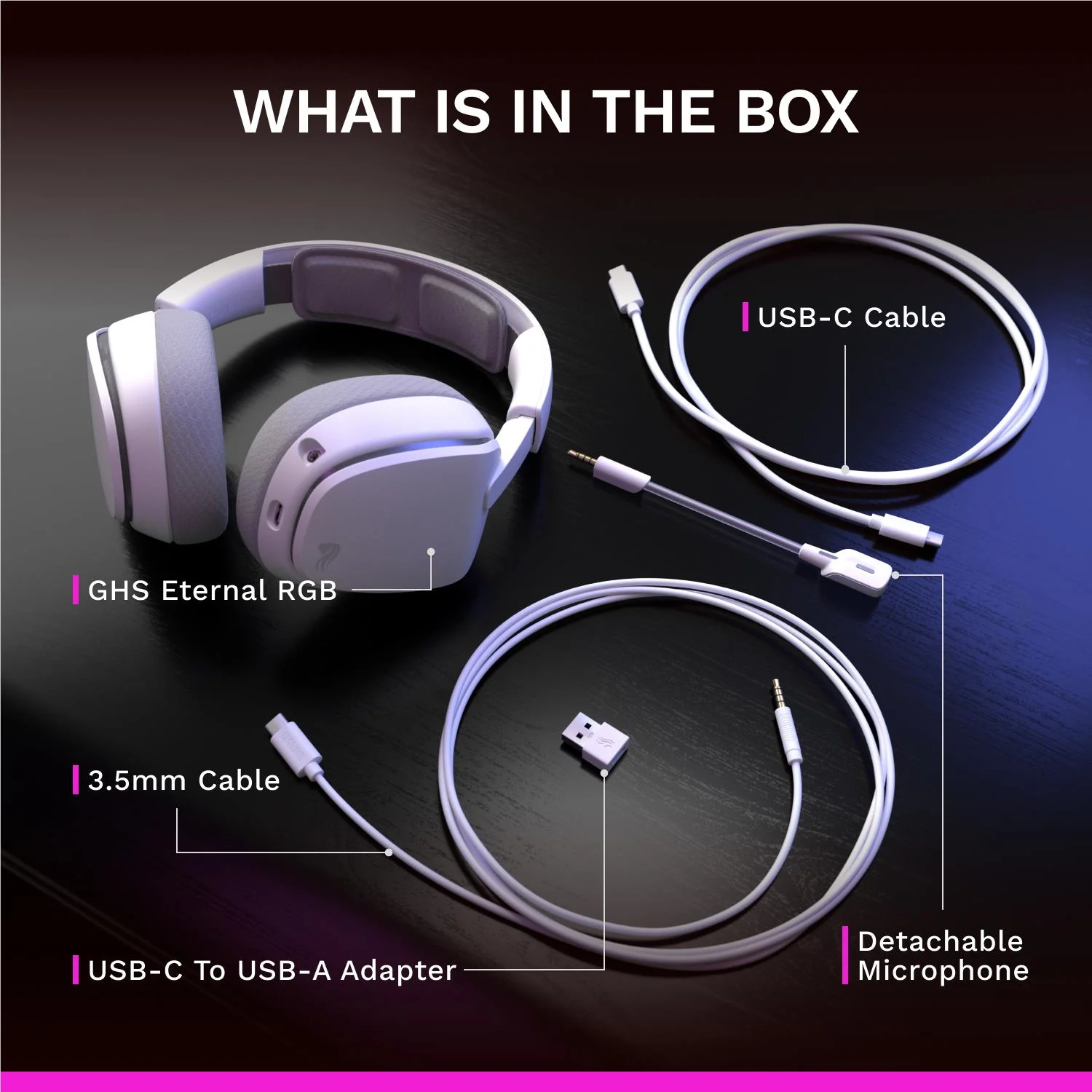 Glorious GHS Eternal RGB Stereo RGB Gaming Headset for PS5, PS4, Switch and PC (White) - Image 12