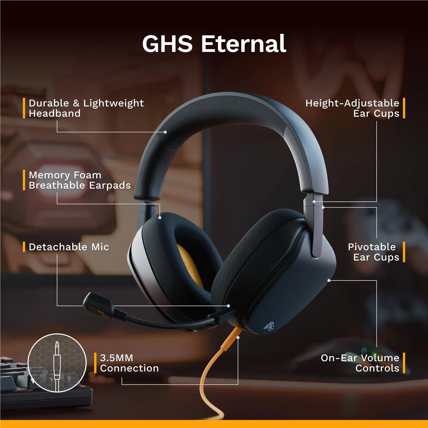 Glorious GHS Eternal Stereo Gaming Headset for PS5, PS4, Xbox, Switch and PC (Black) - Image 11