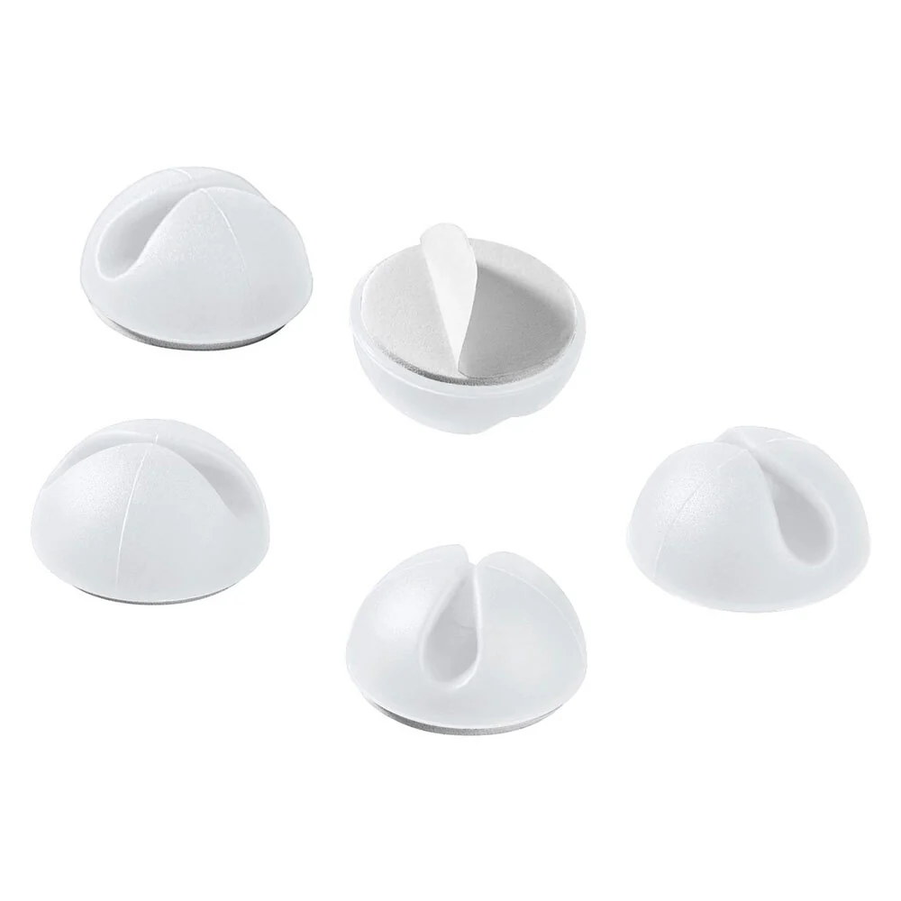 Goobay 5-Pieces 1-Slot 1.88cm Adhesive Cable Organiser (White) - Image 4