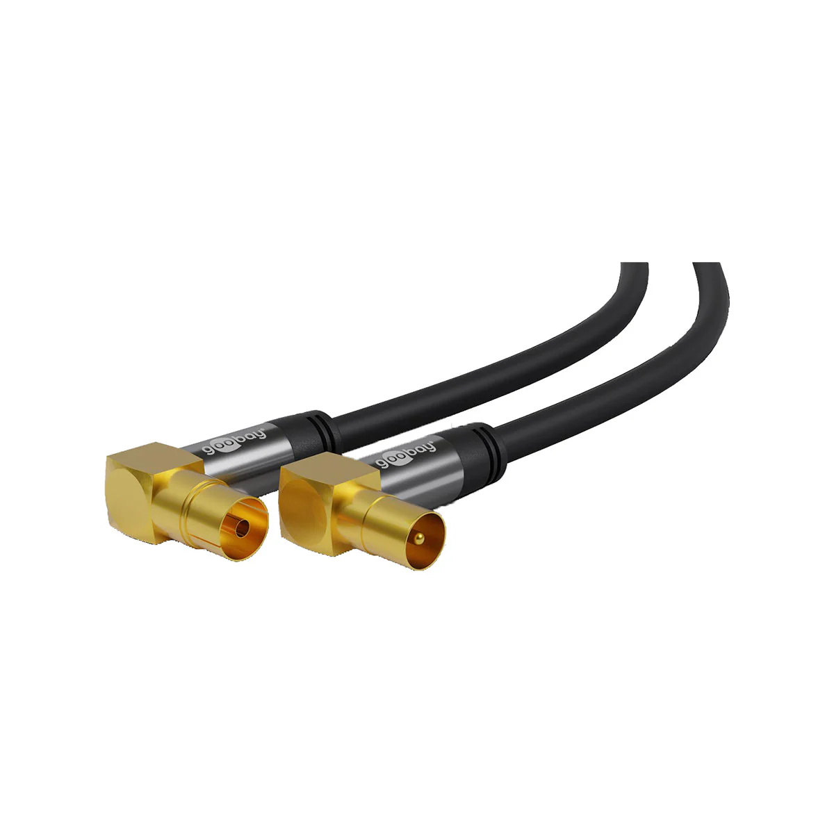 Goobay Antenna Cable (135 dB) (M/F) w/Adapter for TV / Receiver (Sky receiver) / Radio - Black - Image 7