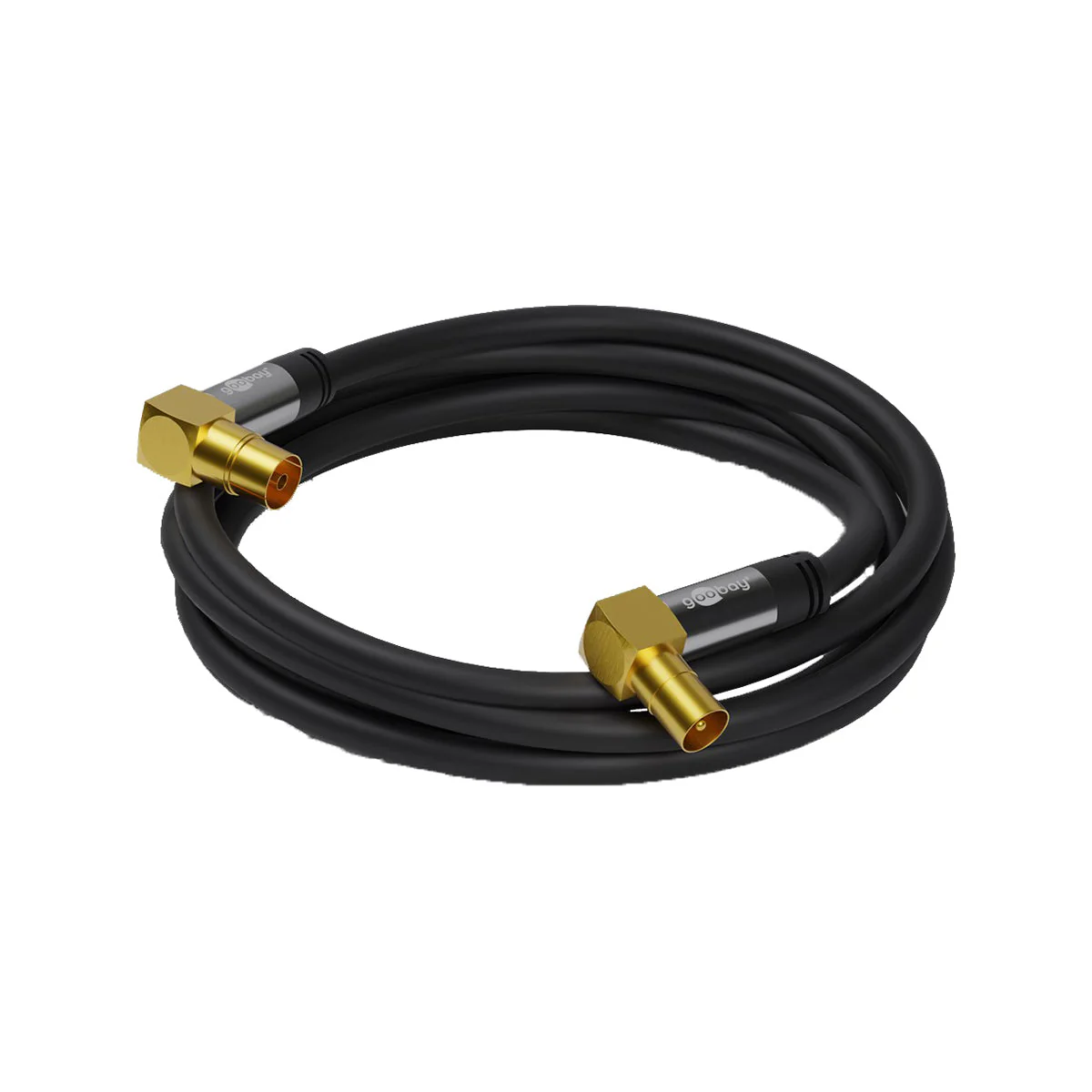 Goobay Antenna Cable (135 dB) (M/F) w/Adapter for TV / Receiver (Sky receiver) / Radio - Black - Image 8