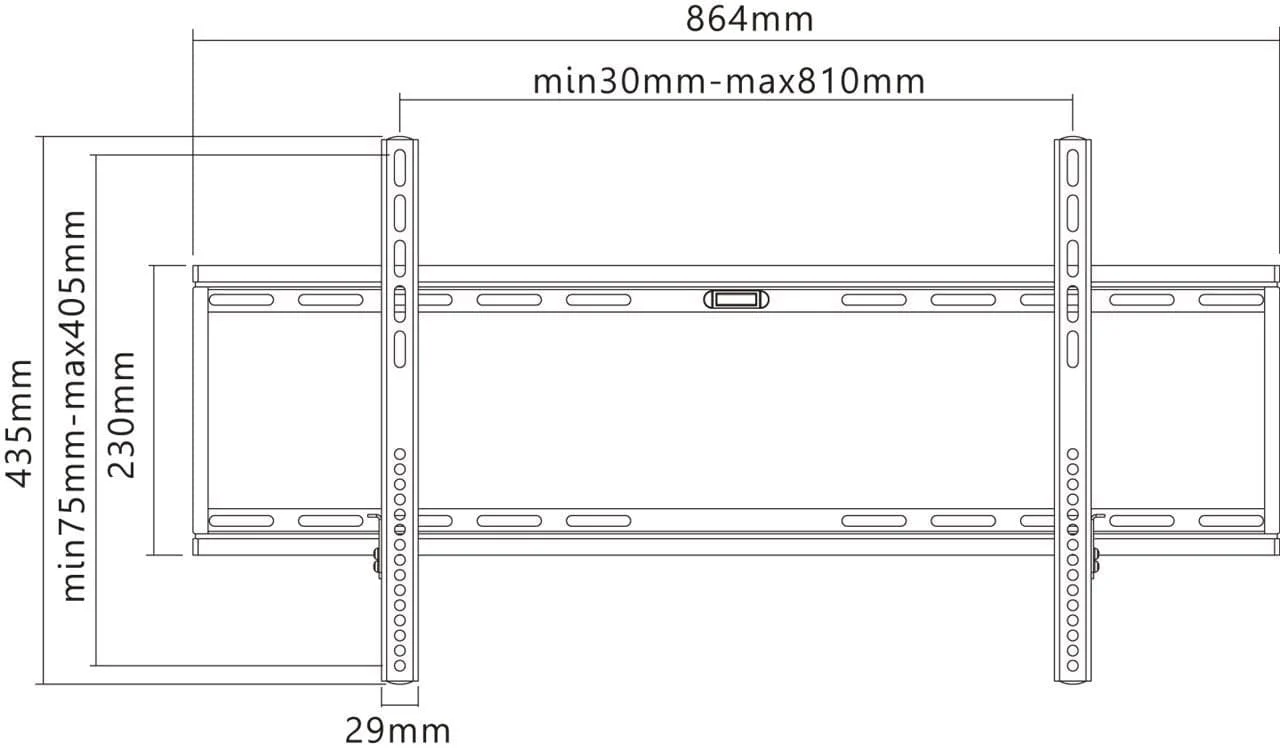 Goobay Fixed TV Mount Wall 43"-100" (Black) - Image 9