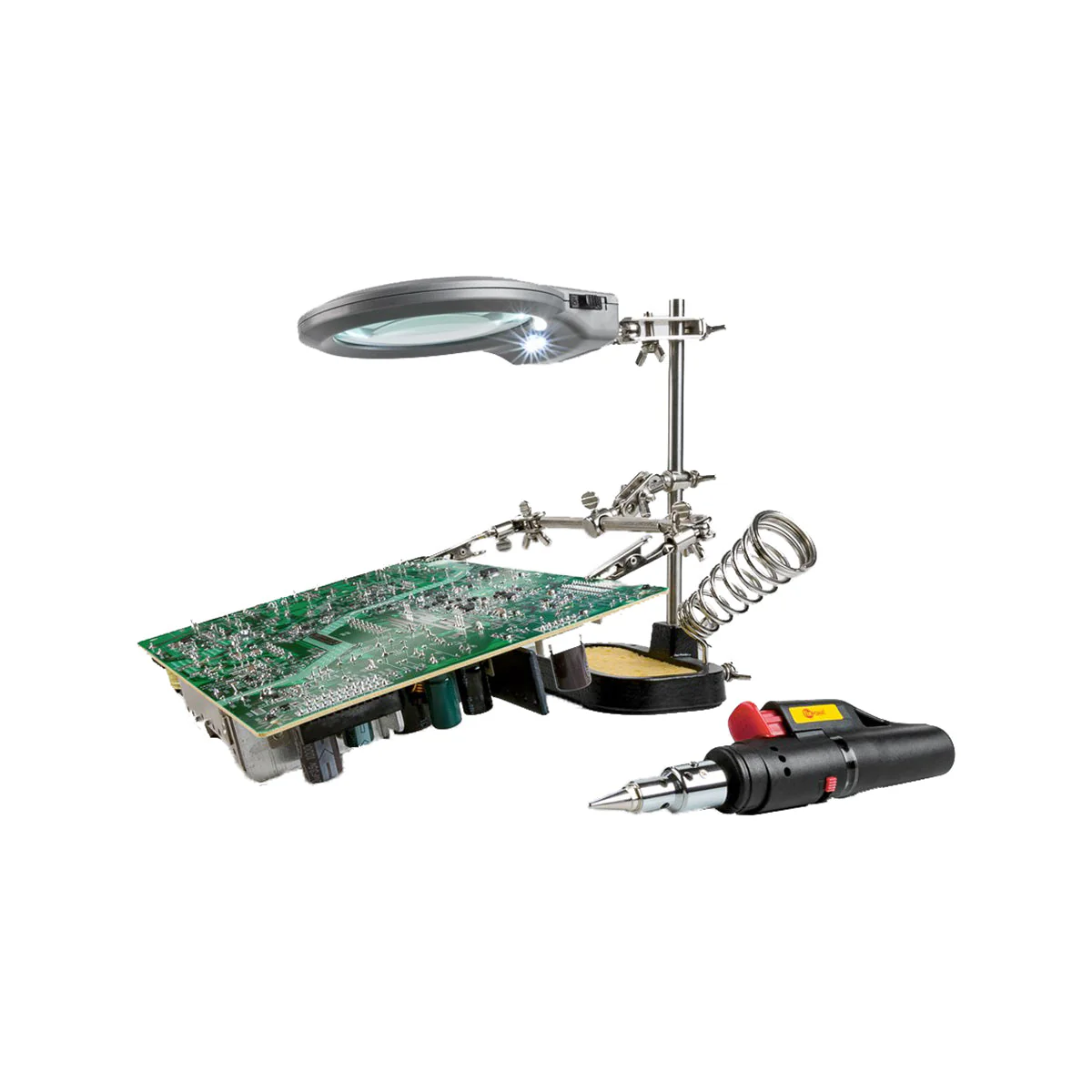 Goobay Soldering Aid with Magnifying Glass (Black) - Image 3