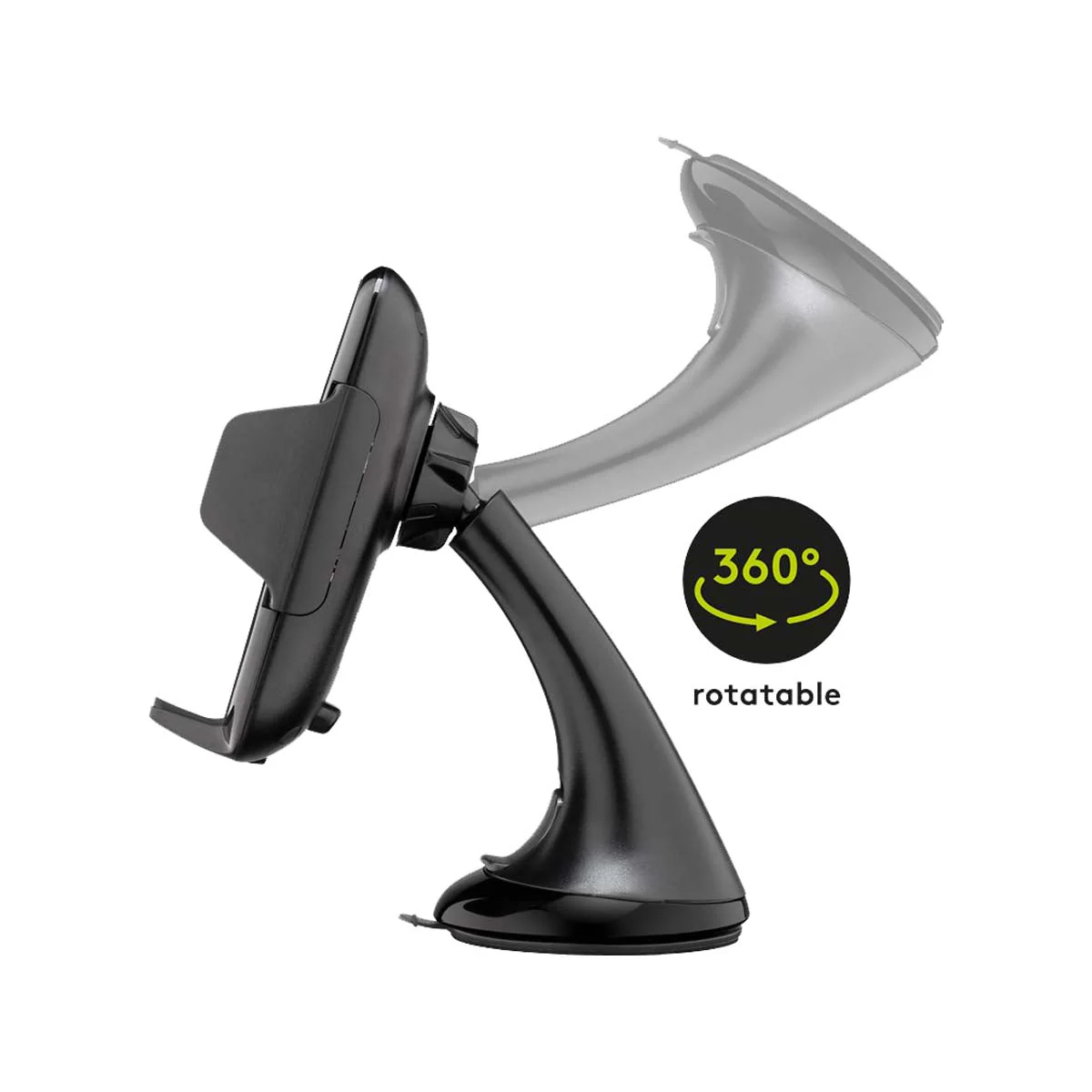 Goobay Wireless Fast Charging Window Mount Phone Holder 10W (Black) - Image 8
