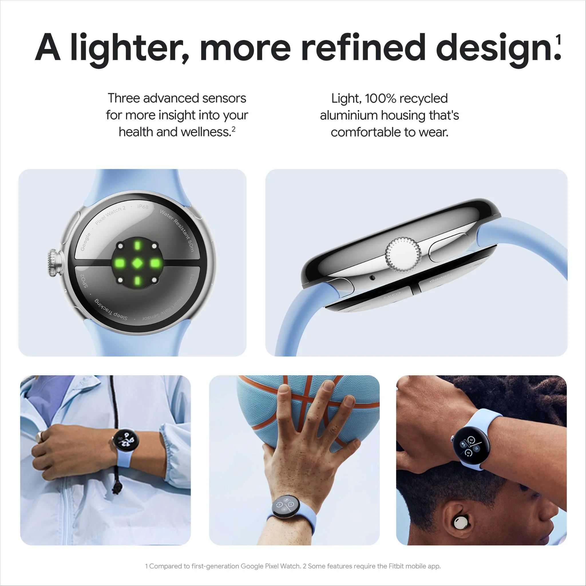 Google Pixel Watch 2 Wi-Fi (Champagne Gold with Hazel Active Band) - Image 4