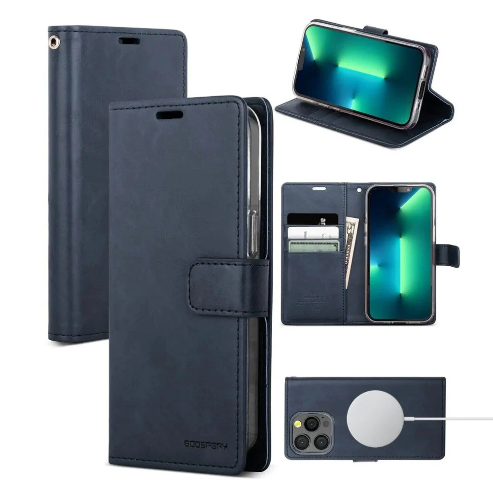 Goospery Bluemoon Diary Case for iPhone 16e with MagSafe (Navy) - Image 3