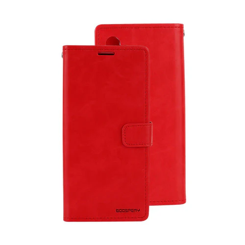 Goospery Bluemoon Diary for Galaxy S10 in Black, Brown, Gold, Mint, Navy, Red, Rose Gold, Wine - Red - Image 3