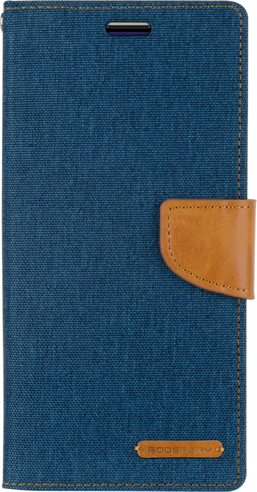 Goospery Canvas Diary For Galaxy S22 Ultra - Blue - Image 5