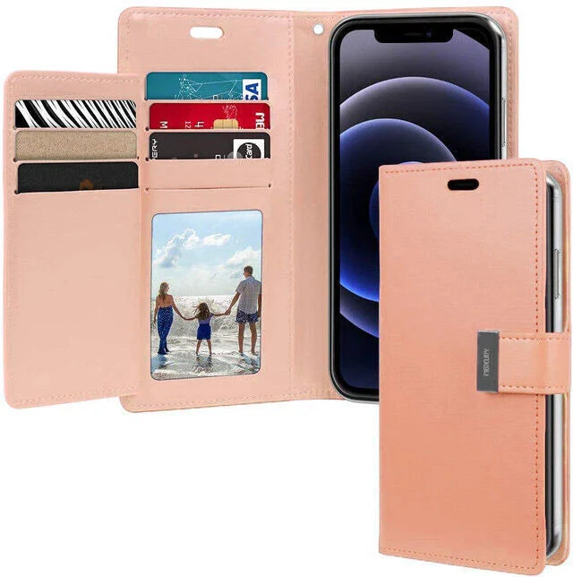 Goospery Rich Diary Case for iPhone 13 - rose gold - Image 5