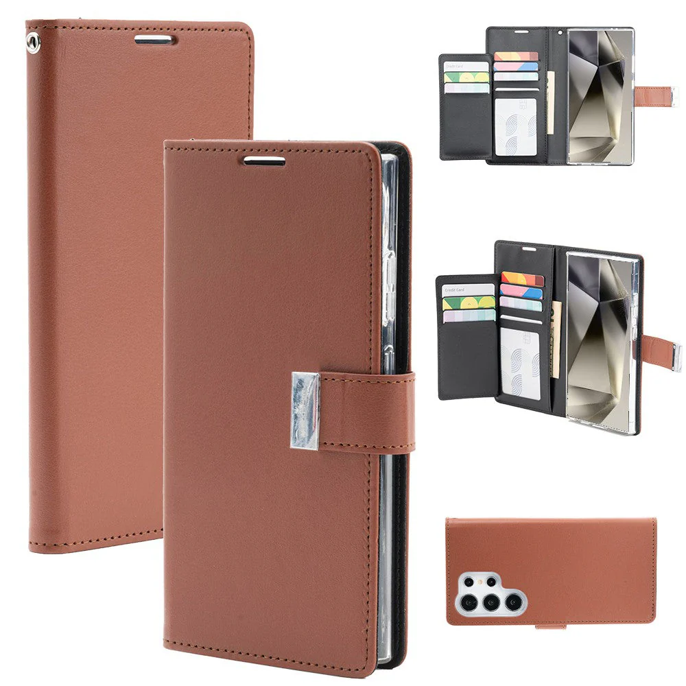 Goospery Rich Diary for Galaxy S24 Ultra - Brown - Image 2