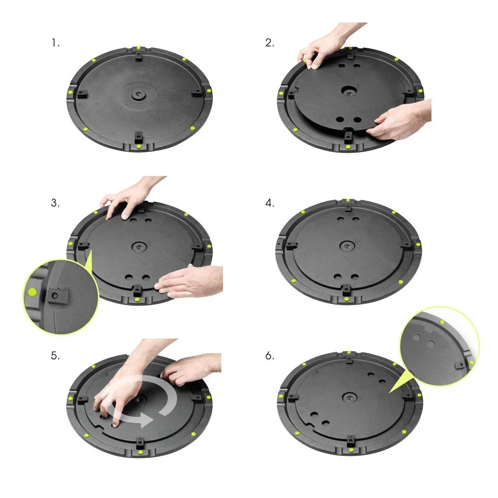 Gravity WB123SET1B 15kg Round Cast Iron Base & Weight Plate Stand For M20 Poles - Image 4