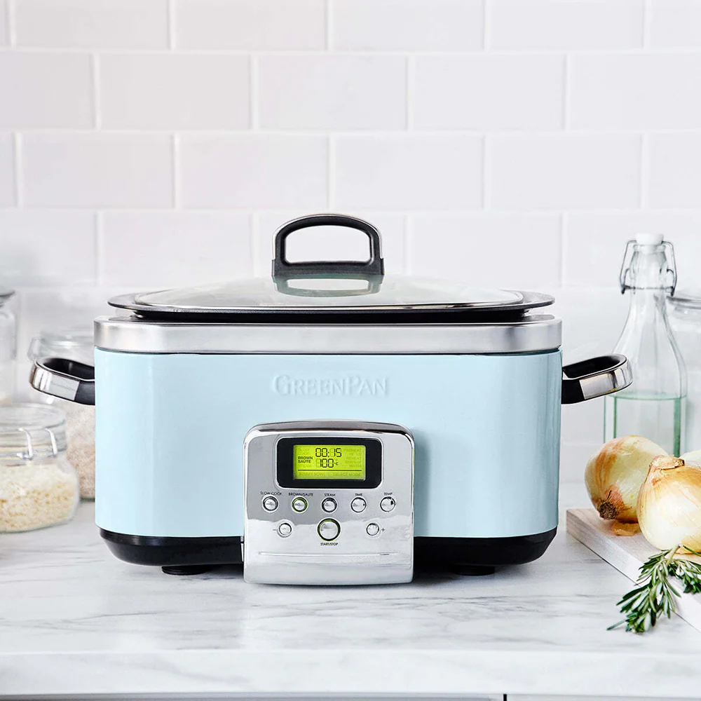 GreenPan Elite Blue Haze Electric Slow Cooker 230V 2200W Home Kitchen Cookware - Image 2
