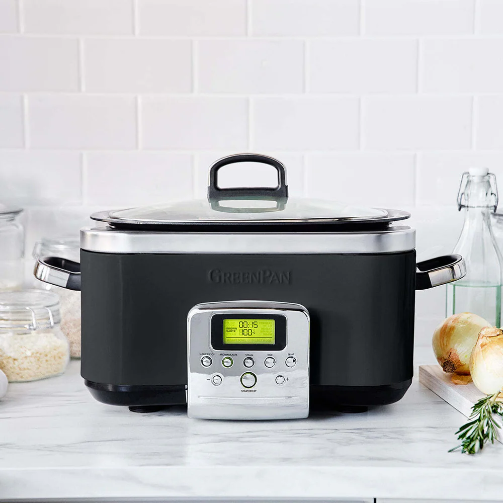GreenPan Elite Electric Black Slow Cooker 230V 2200W Home Kitchen Cookware - Image 2