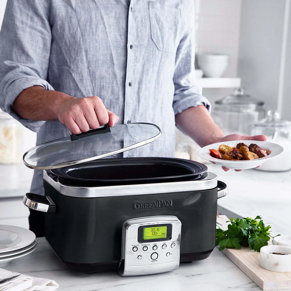 GreenPan Elite Electric Black Slow Cooker 230V 2200W Home Kitchen Cookware - Image 5