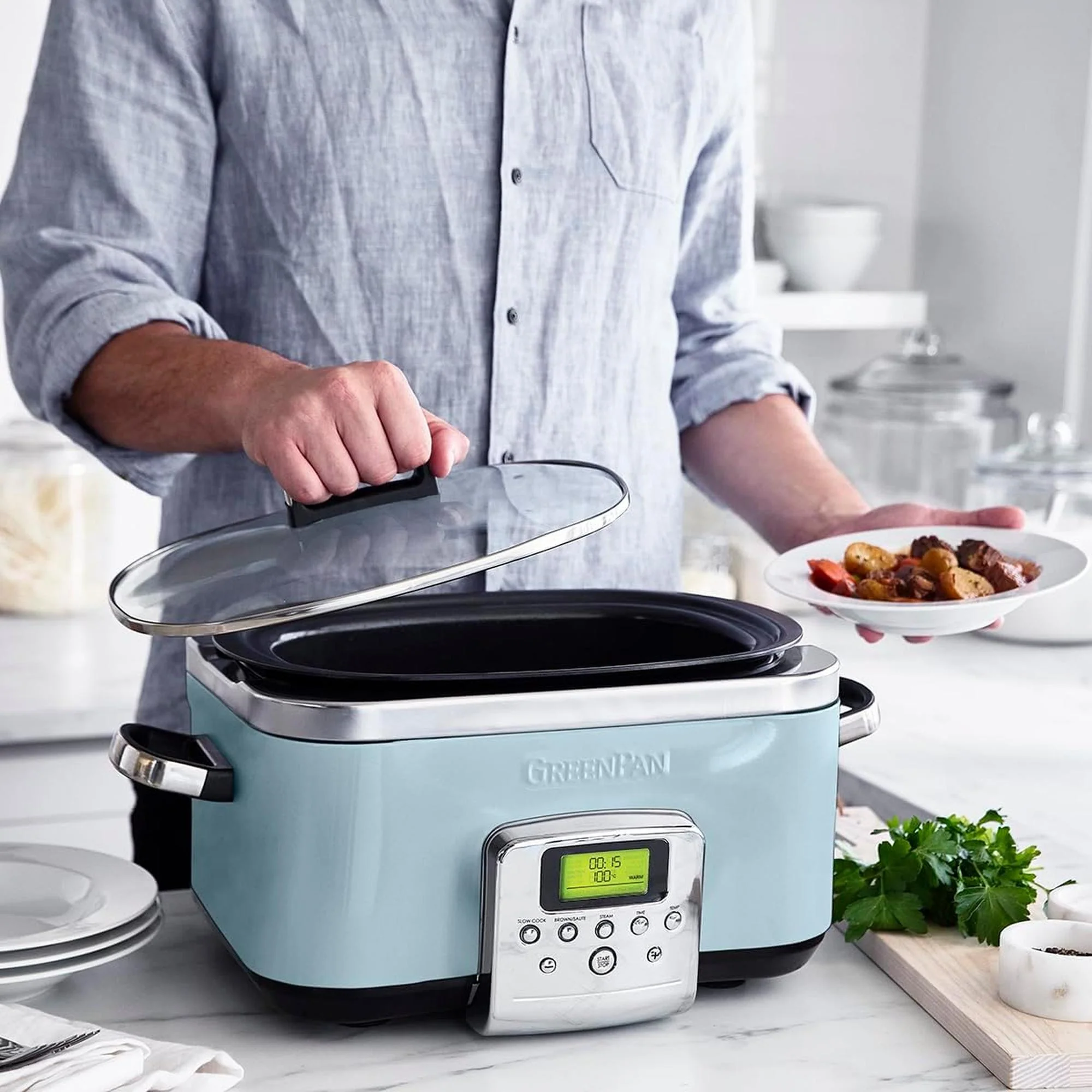 Greenpan Slow Cooker 6L (Blue Haze) - Image 5