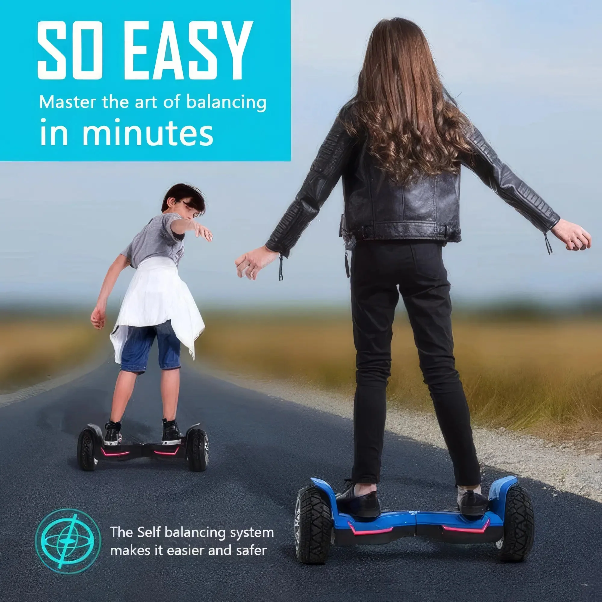 GYROOR G2 Warrior Hoverboard (Black) - Image 4