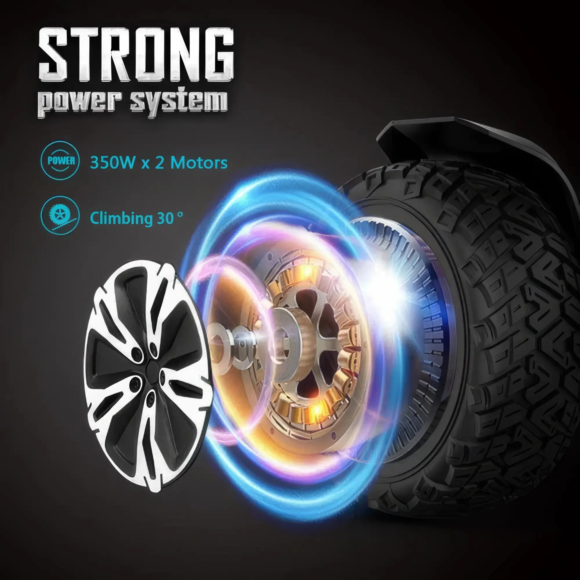 GYROOR G2 Warrior Hoverboard (Black) - Image 5