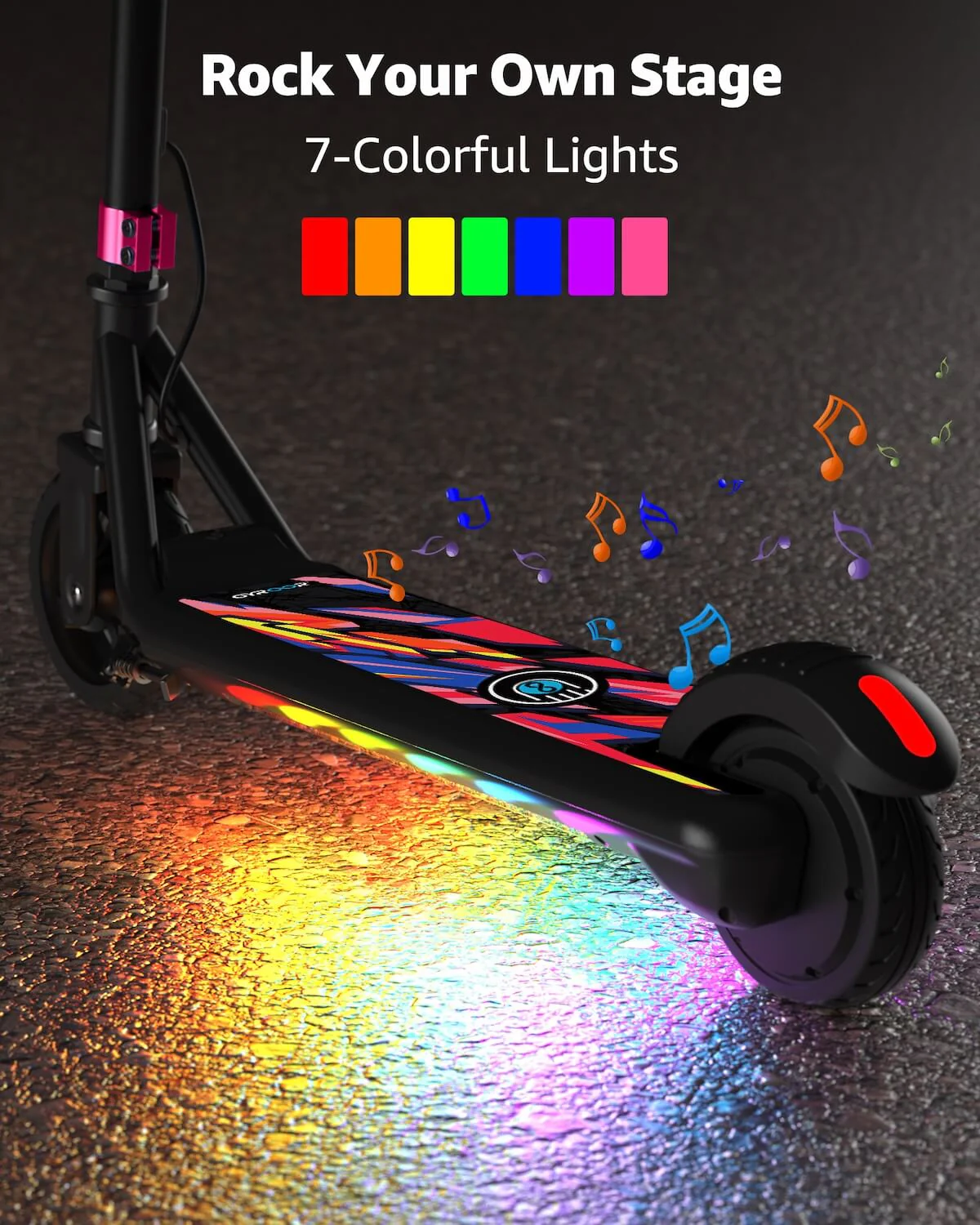 GYROOR H30 Max Kids Electric Scooter With Bluetooth Beats (Pink) - Image 6