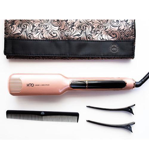 H2D Wide Rose Gold Infrared Hair Straightener with Roll Mat Pouch 230ºC 42mm - Image 4