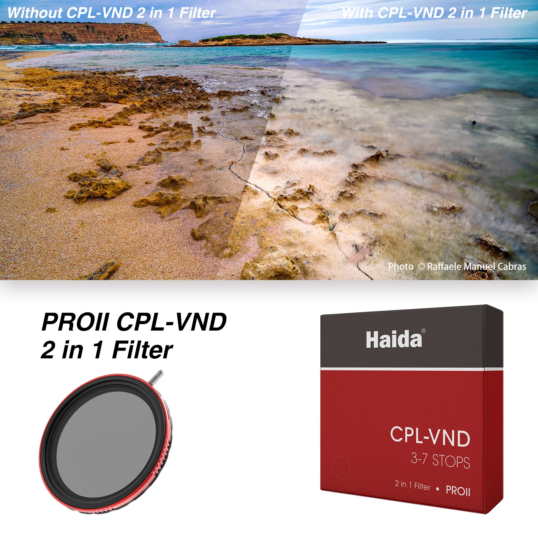 Haida 67mm PROII CPL-VND 2-in-1 Filter (3-7 Stops) - Image 2