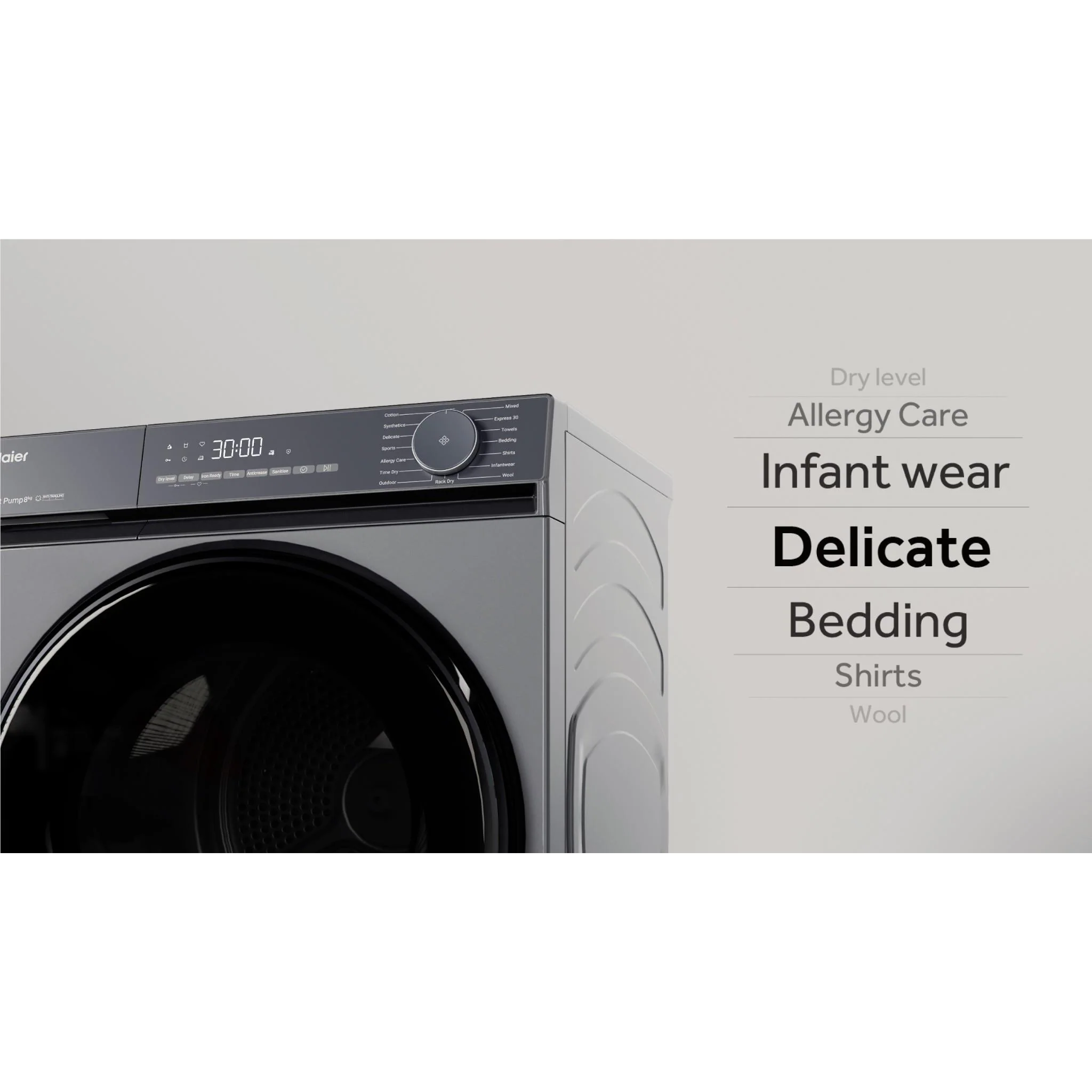 Haier HDHPS80KB1 300 Series 8kg Heat Pump Dryer (Dark) - Image 5