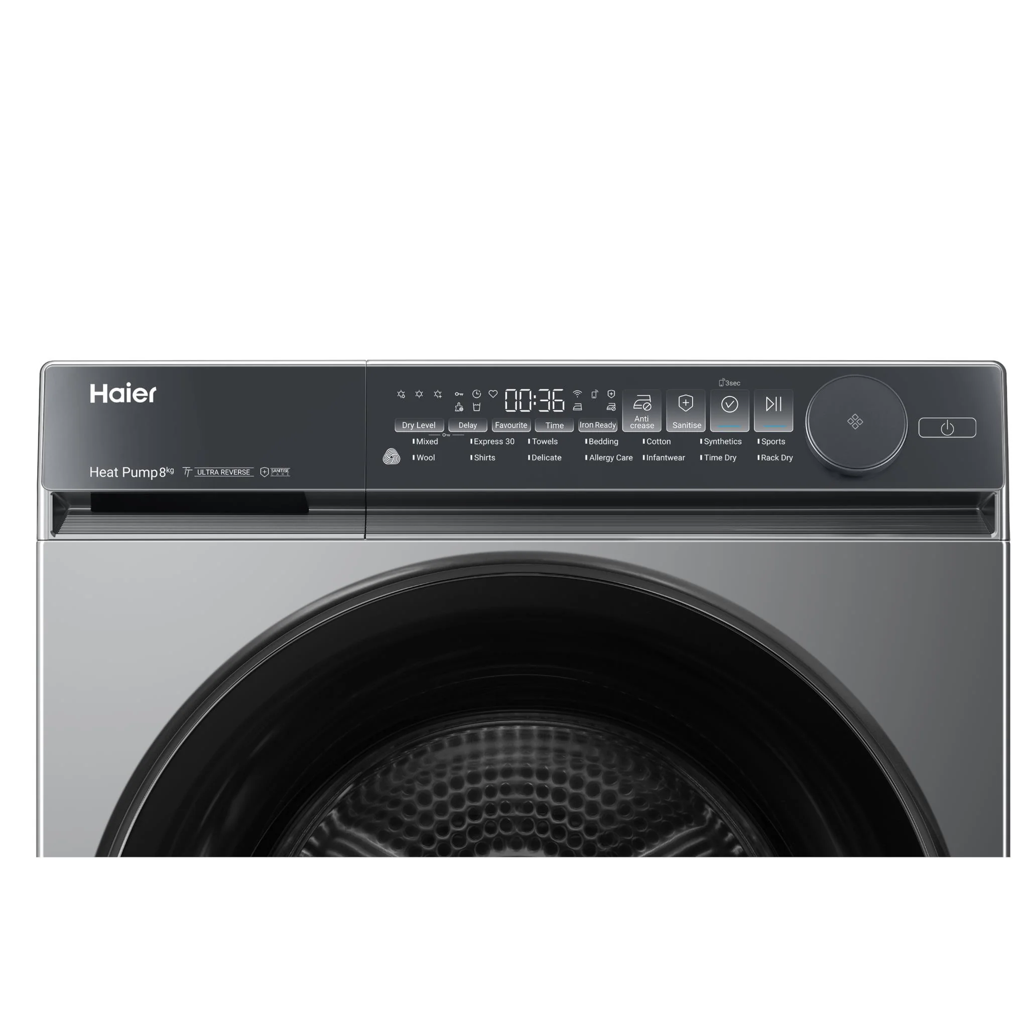 Haier HDHPS80NB1 500 Series 8kg Heat Pump Dryer (Dark) - Image 5