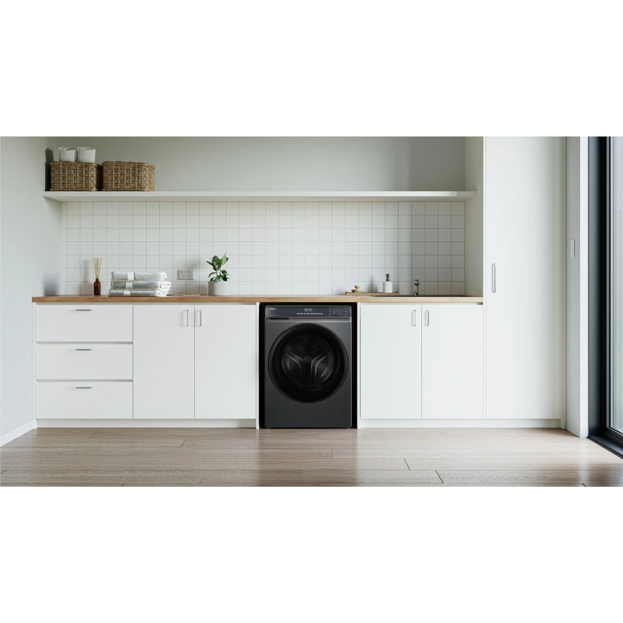 Haier HWF85KB1 300 Series 8.5kg Front Load Washer (Dark) - Image 7