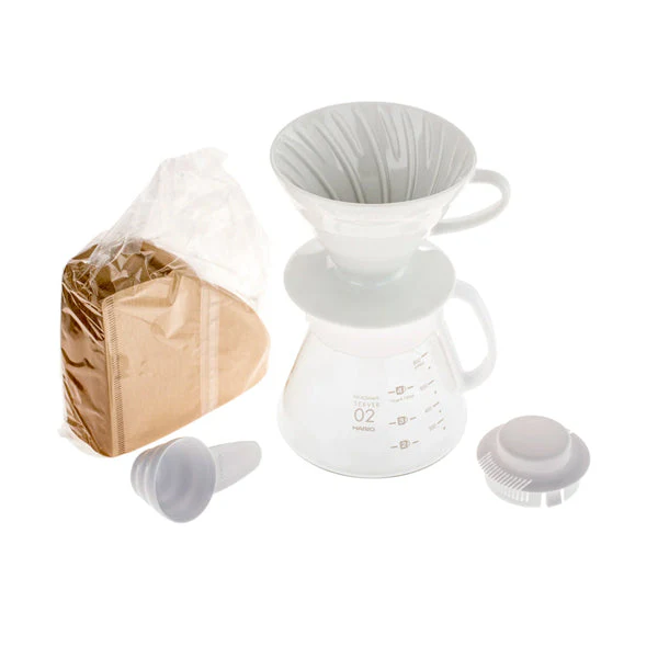 Hario V60 Ceramic Pour Over Set - White - Image 2