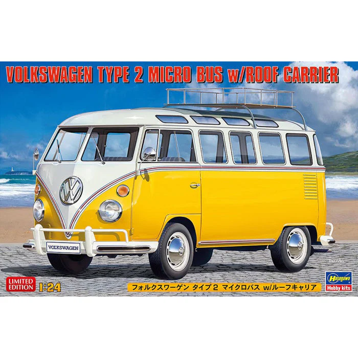 Hasegawa 1/24 Volkswagen Type 2 Micro Bus with Roof Carrier - Image 3