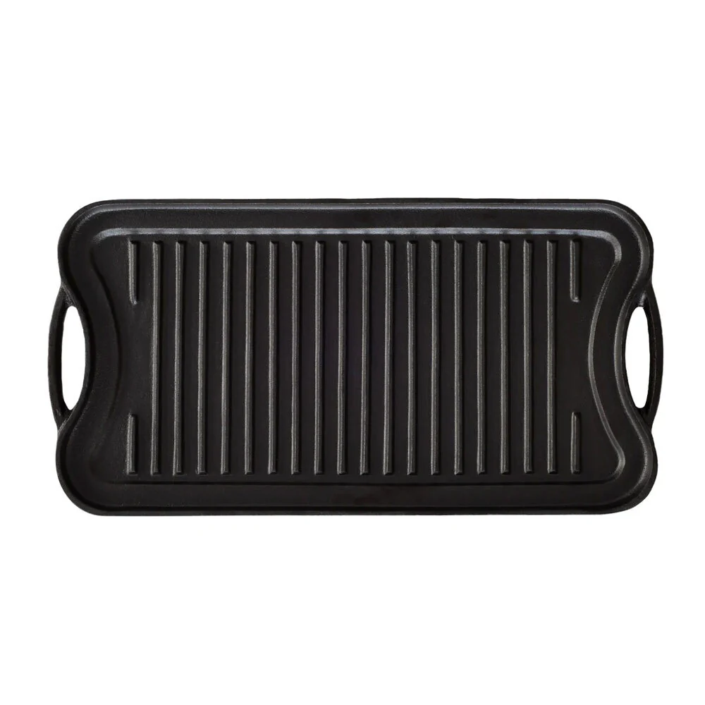 Healthy Choice Oil-Seasoned Reversible Cast Iron Griddle/Grill Plate 50x25cm - Image 3