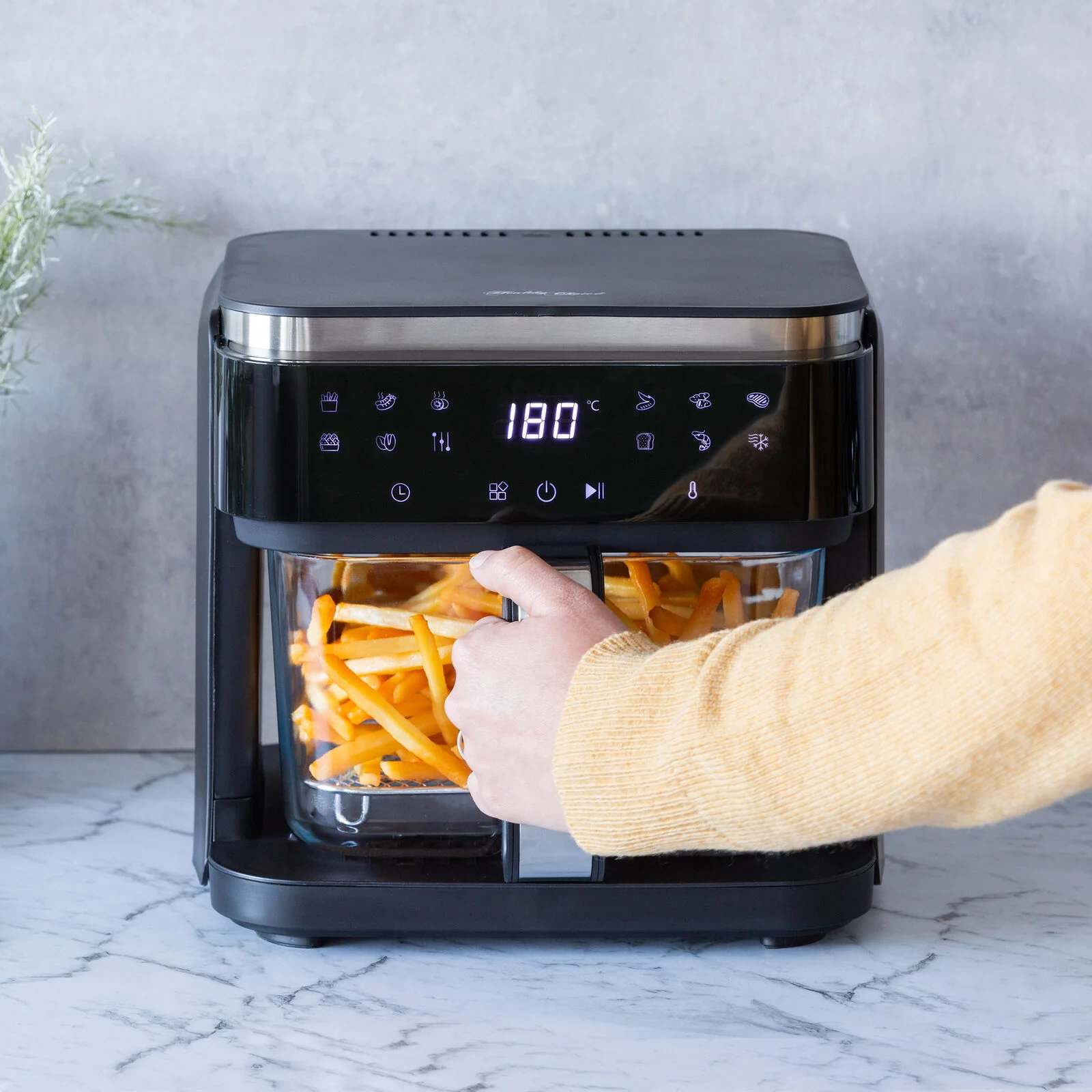 Healthy Choice PFAS-Free 1200–1400W Touch-Controlled Digital Air Fryer with Glass Basket 6.5L - Image 4