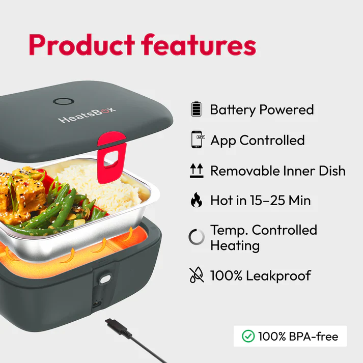 HeatsBox Go Smart heating Lunchbox - Image 4