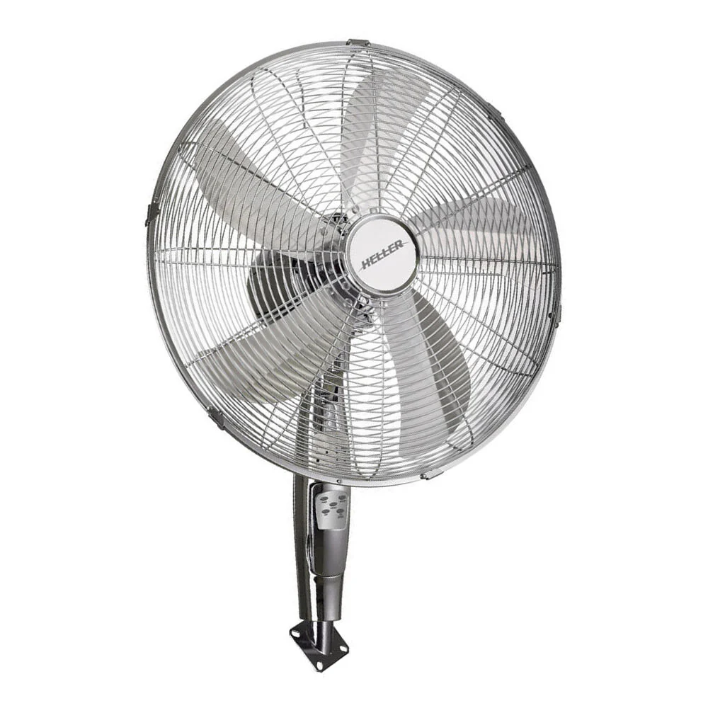 Heller 40cm Chrome Wall Mounted Fan 3 Speed Oscillating Tilt/Hanging w/ Remote - Image 3