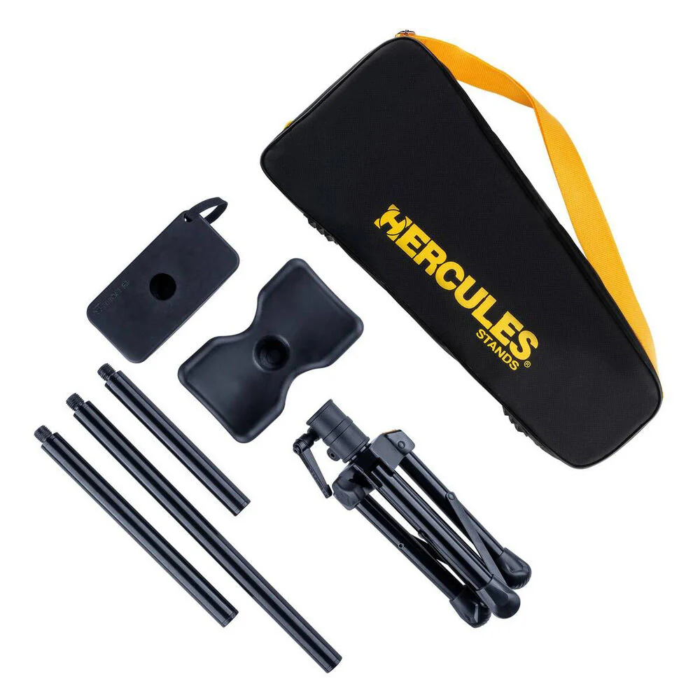 Hercules 2-Way Steel Adjustable/Foldable Low Brass Stand w Carry Bag Black - Image 3