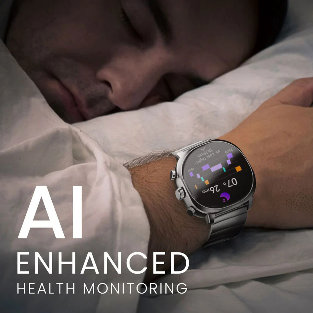 HiFuture AIX Amoled Stainless Steel Smart Watch (Caviar Black) - Image 6