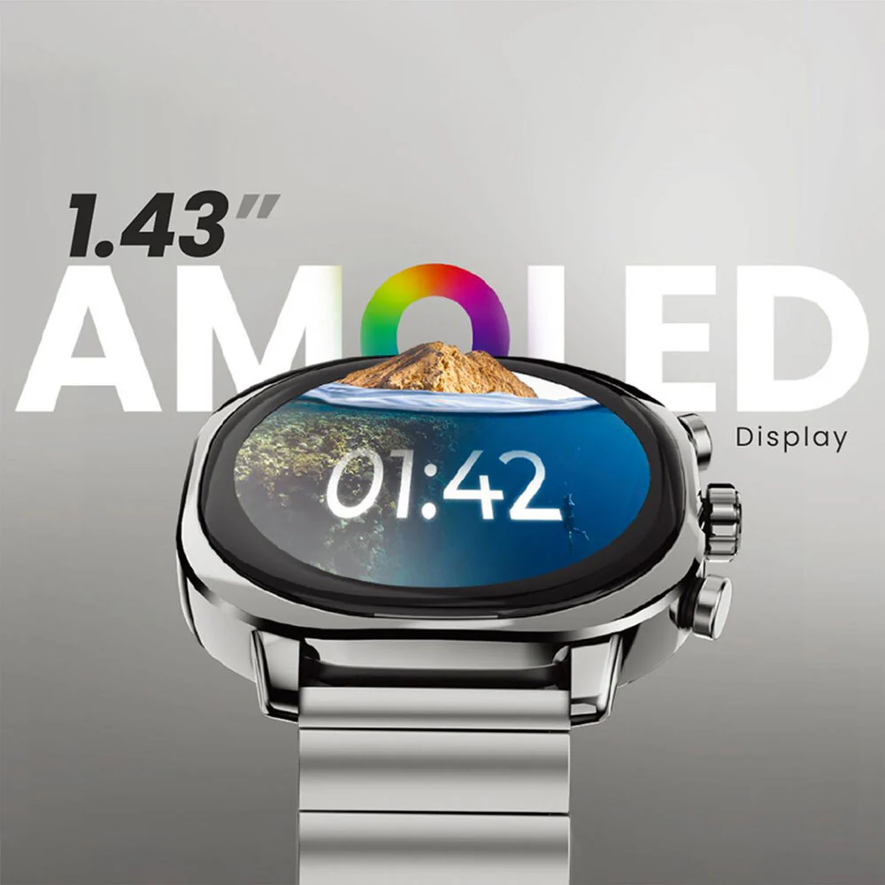 HiFuture AIX Amoled Stainless Steel Smartwatch (Titanium Silver) - Image 4