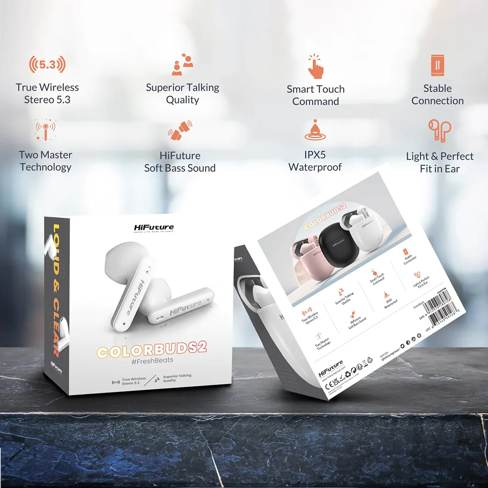 HiFuture ColourBuds2 True Wireles Earbuds (Pink) - Image 5