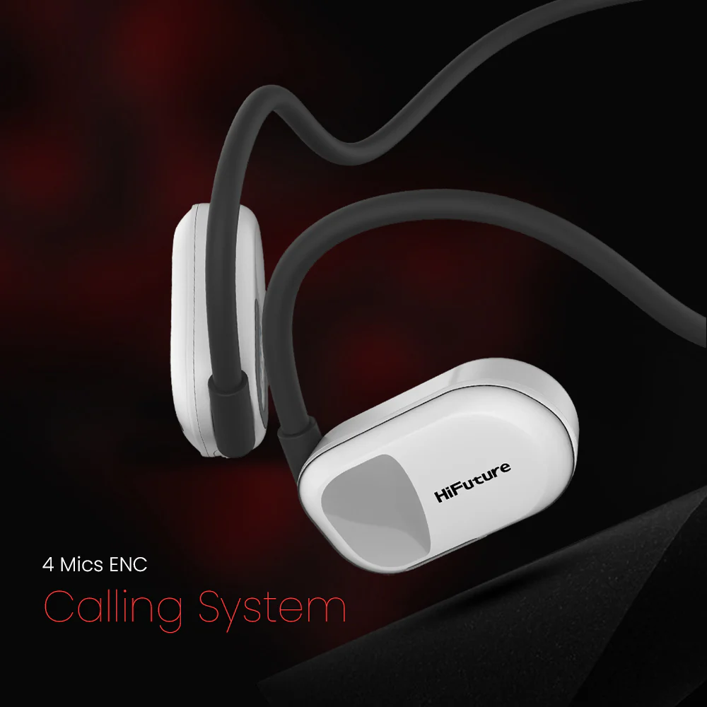 HiFuture FutureMate Open Ear Air Conduction Headphones ENC (Grey/White) - Image 2