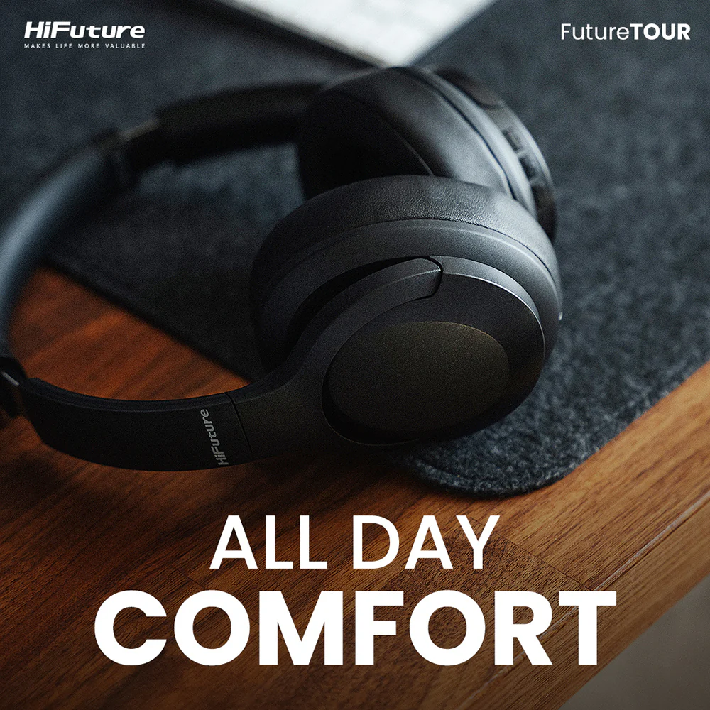 HiFuture FutureTour Noise Cancelling Headphones (Black) - Image 9